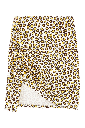 تنورة قصيرة بطبعة جلد الفهد جيرسيه